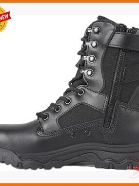 8-Inch Side Zipper Tactical Boots Lightweight Combat Work Shoes Breathable